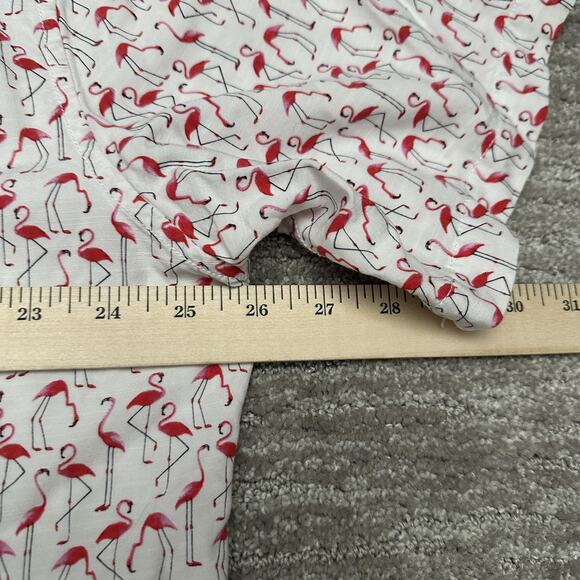 Tommy Bahama Shirt Mens 2XL White Pink Flamingo Print Short Sleeve Button Front - Picture 10 of 11